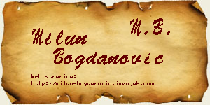 Milun Bogdanović vizit kartica
